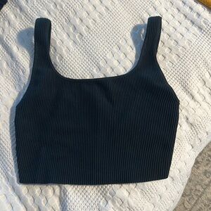 Babaton Forest Green Ribbed Cropped Tank